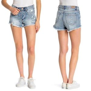 BLANKNYC Distressed Mid-Rise Denim Shorts - Size 24